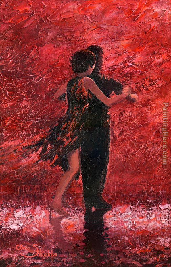 Tango Romance painting - Flamenco Dancer Tango Romance art painting